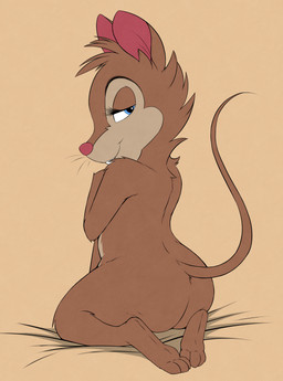 anthro bedroom_eyes blue_eyes brown_body brown_fur buckteeth butt feet female...
