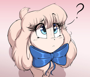 accessory bow_accessory bow_ribbon female feral fur hair question_mark simple...