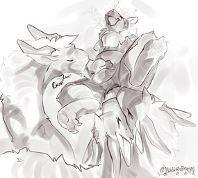 abdominal_bulge anal anal_penetration anal_tugging anthro anthro_on_feral ant...