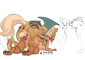all_fours anal anal_penetration animal_genitalia animal_penis anthro anthro_o...
