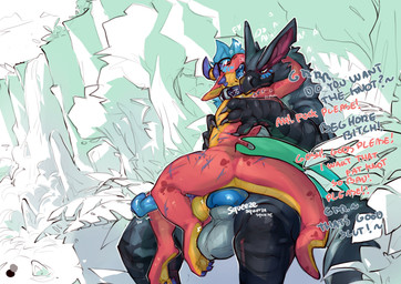 anal anal_penetration animal_genitalia animal_penis anthro anthro_on_anthro a...