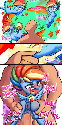 anus bestiality big_butt blue_body blue_feathers butt butt_grab dialogue duo ...