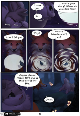 ambiguous_gender base_three_layout bodily_fluids dialogue feral forest forest...
