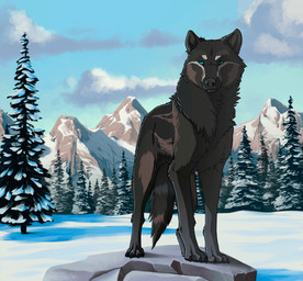 ambiguous_feral ambiguous_gender black_body black_fur black_nose blue_eyes cl...