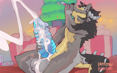 anthro ball_tuft balls big_balls big_penis black_body black_fur black_hair bl...