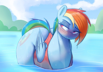 big_butt bikini_thong butt clothing female feral hair multicolored_hair parti...