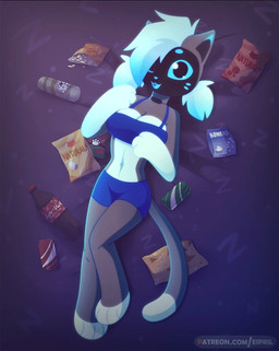 anthro anthrofied barefoot beverage beverage_bottle bird's-eye_view blush blu...