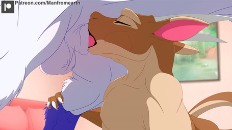4_fingers animal_genitalia anthro anthro_on_feral anthro_penetrated apartment...