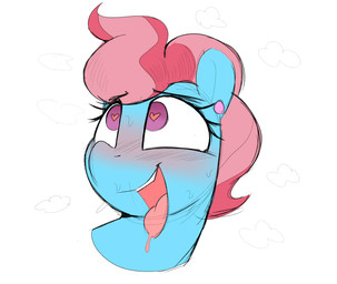 ahegao blush ear_piercing eyelashes female feral hair heart_eyes heart_symbol...