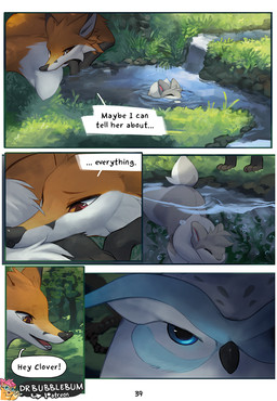 ambiguous_gender dialogue feral forest forest_background fur grey_body grey_f...
