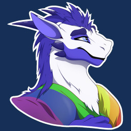 2_horns feral flag fur hair head_horn horn lgbt_pride male markings pride_col...