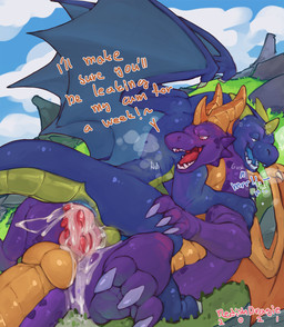 3_toes anal anal_penetration anus balls balls_on_tail blue_anus blue_body blu...