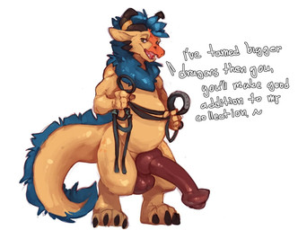 accessory animal_genitalia animal_penis anthro balls belly big_balls big_flar...