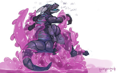 4_arms abdominal_bulge anal anal_penetration anthro blue_body blue_exoskeleto...