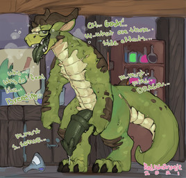 anthro big_penis black_body black_claws black_horn black_scales black_spikes ...