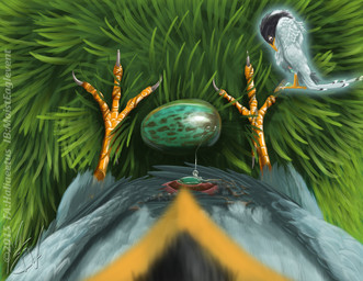 after_transformation animal_genitalia avian_feet beak black_body black_feathe...