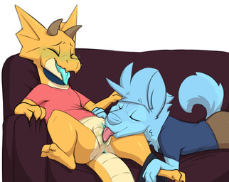 ambiguous_gender anthro anus blue_anus blue_blush blue_body blue_fur blue_ins...