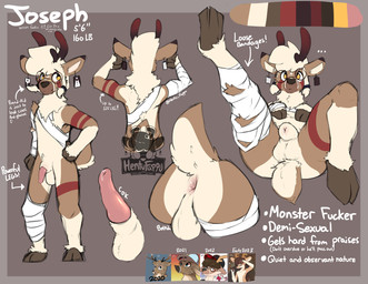 animal_genitalia animal_penis anthro anus balls bandage biceps cervine_genita...