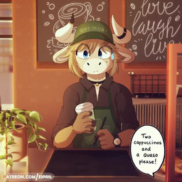 after_cunnilingus after_oral after_sex after_vaginal anthro apron barista bev...