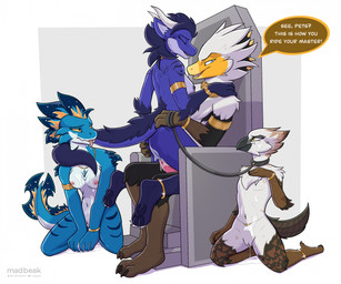 ambiguous_penetration anthro armlet beak blue_body blue_fur bodily_fluids bre...