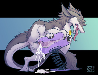 animal_genitalia animal_penis anthro anus balls biped bodily_fluids breeding_...