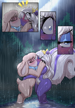 accessory anthro anthro_on_feral bestiality big_tail blue_bow blue_eyes blue_...