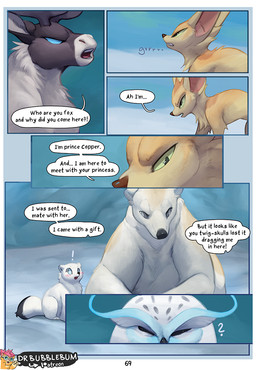 ambiguous_gender black_nose blue_eyes blush blush_lines dialogue feral fur gr...