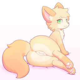 4_toes anthro anus big_butt butt cheek_tuft chest_tuft circle_eyebrows counte...