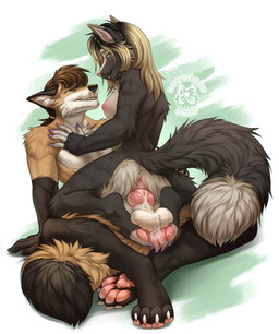 animal_genitalia animal_penis anthro anthro_on_anthro anthro_penetrated anthr...