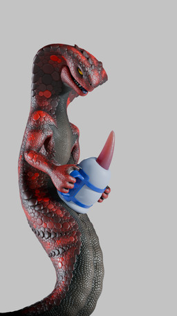animal_genitalia anthro apode big_penis claws fingers forked_tongue genitals ...