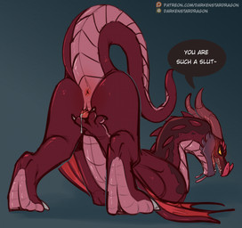 animal_genitalia anus ass_up blush bodily_fluids butt dialogue feral genital_...