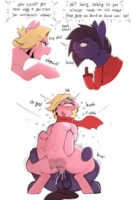 ahegao angry angry_sex animal_genitalia animal_vulva balls belly belly_inflat...