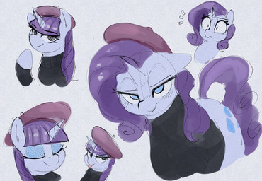 beret clothed clothed_feral clothing cutie_mark eyelashes eyes_closed eyeshad...