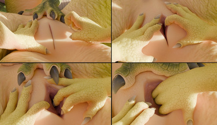 4_fingers ambiguous_gender anal anal_fingering anal_penetration animal_genita...