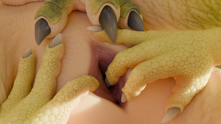 4_fingers ambiguous_gender animal_genitalia anthro anthro_on_feral bestiality...