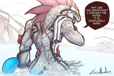 ambiguous_gender anthro back_muscles back_scar duo fellatio grey_body grey_sc...