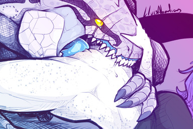 anthro blue_tongue bottomless claws close-up clothed clothing cunnilingus dee...