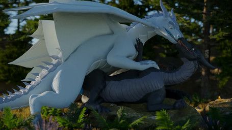 anus black_body blue_penis digitigrade duo female female_penetrated feral fer...