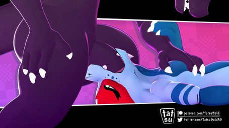 4_toes ambiguous_gender anthro anthro_penetrated arm_grab big_penis blue_body...