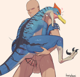 animal_genitalia balls bestiality blue_body claws cloaca cloacal cloacal_pene...