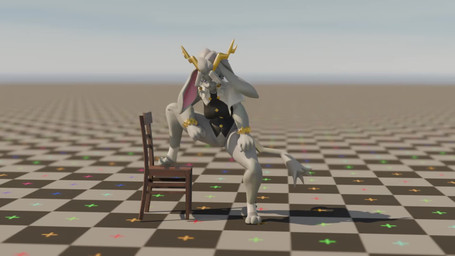 3_toes 4_fingers angry anthro antlers biped black_clothing blue_eyes bottomle...