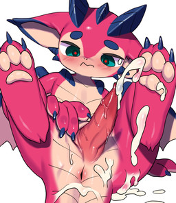 animal_genitalia animal_penis anus barefoot blush bodily_fluids butt claws cu...