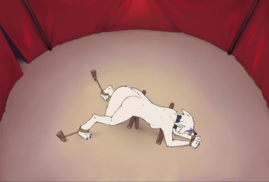 all_fours angry animal_genitalia animal_penis ankles_tied annoyed anthro anth...