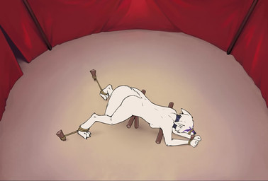 all_fours angry animal_genitalia animal_penis ankles_tied annoyed anthro anth...