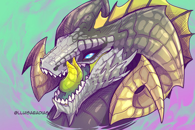 ambiguous_form ambiguous_gender blue_eyes fin forked_tongue grey_body grey_sc...