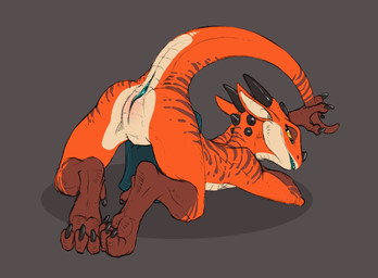 animal_genitalia anthro ass_up claws cloaca countershade_torso countershading...