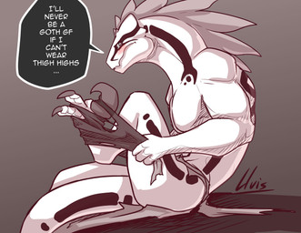 3_toes 4_fingers anthro blush bodily_fluids claws clothing crying dialogue fe...