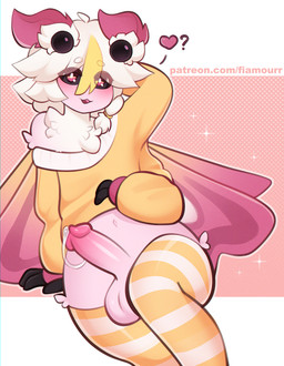 anthro balls bodily_fluids clothing femboy fluffy fur genital_fluids genitals...