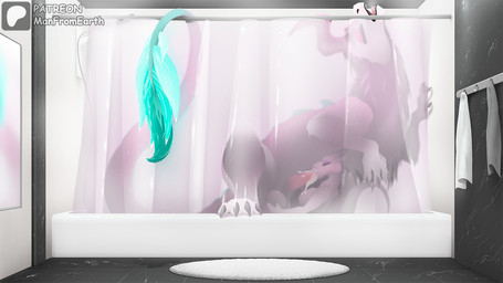 4_fingers anthro balls big_breasts black_claws black_eyebrows bodily_fluids b...