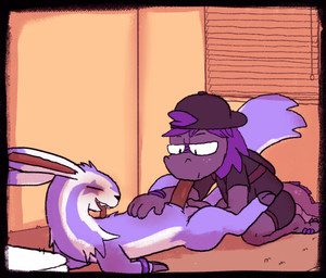 anthro anthro_on_feral anthro_penetrated backwards_cap ball_fondling ball_pla...